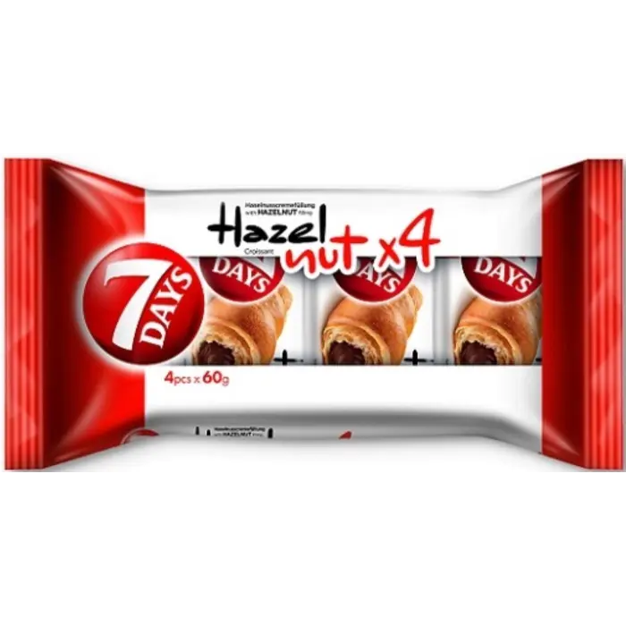 7days hazelnoot 7Days Mini Croissant Mille Feuille 107 gr - Afbeelding 1