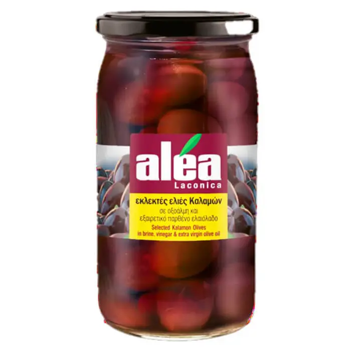 Alea kalamata olijven met pit ALEA Kalamata olijven Jumbo 200 gr glas - Afbeelding 1
