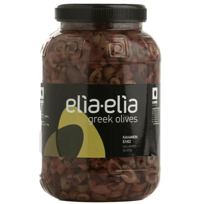 Ladas kalamata olijven slices 1 kg Ladas Kalamata olijven slices 1 kg PET - Afbeelding 1