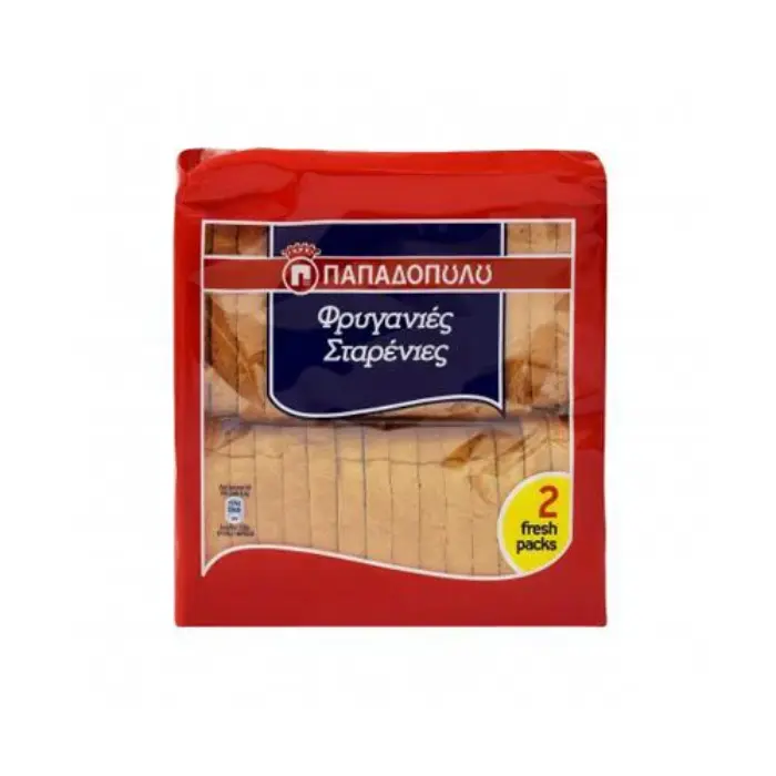 Papadopoulou-Wheat-Rusks-Fryganies-Starenies-255 gr (1) Papadopoulou tarwe beschuit (Fryganies Starenies) 255 gr - Afbeelding 1