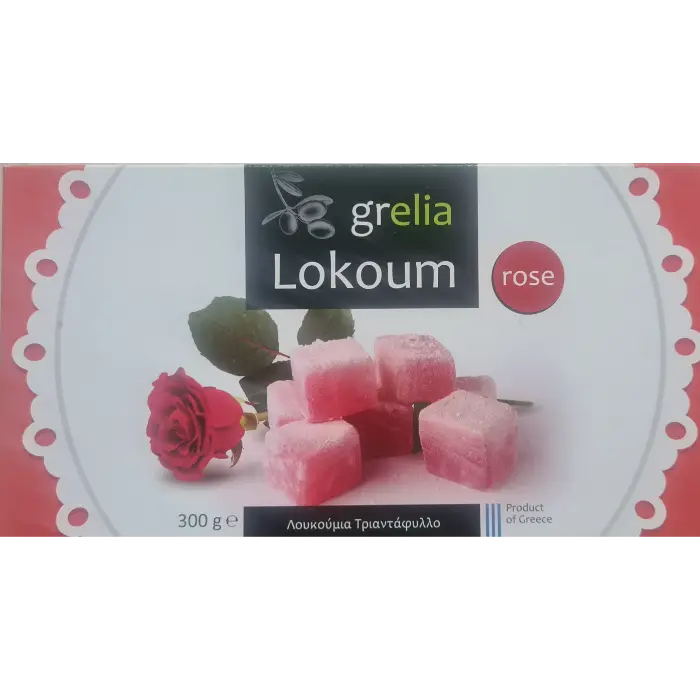 loukoum rose Grelia Loukoumi met Rozen & Lemon 250 gr - Afbeelding 1